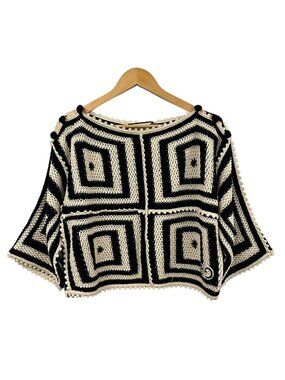 Gucci Long Sleeve Sweater Ivory Black L